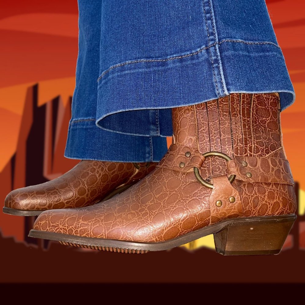 Vintage Handmade Italian Real Leather Brown Boots